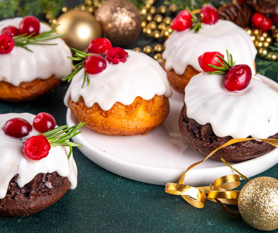 Gâteau de Noël servi lors d’un repas partagé des Porteurs d’Espérance